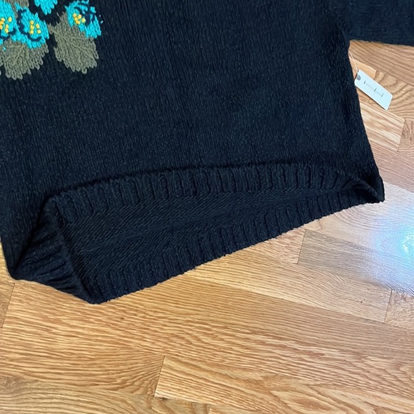 Anthropologie Maeve Embroidered Flowers Cropped Sweater Size Medium NWT - Picture 14 of 16
